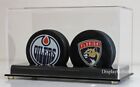 2 Hockey Puck Holder Display Case Stand  Uv Protection  Ac-hp02