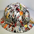 Hard Hat Custom Hydro Dipped   Osha Approved Full Brim  Wild Sticker Bomb New
