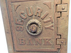 Antique Cast Iron Safe Coin Security Bank