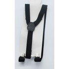 Mens Black Elastic Suspenders Adjustable Y-back Silver Clip-on Formal Braces