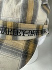 Harley Davidson      Motorcycle Plaid Gray Beige Mustard Black Cabbie Hat Y2k Cool 
