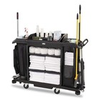 Rubbermaid Commercial 2202527 24 4  X 62 4  X 49  Housekeeping Cart - Black New