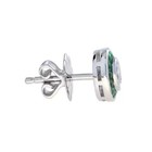 Art Deco Style Lab Created Diamond   Emerald Anniversary 14k White Gold Fn Ring