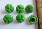 6  Outstanding   Czech Vintage Style Glass Buttons    Green