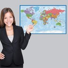 Laminated World Map Poster Set - 18  X 29  - Us Map Wall Chart Large Map