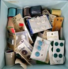 Vintage Sewing Basket Caddy Filled W notions  New Threads Buttons Trims Needles