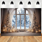  Christmas Window Backdrops 10x8ft Christmas Festival Party Banners Backdrops