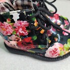 Toddler Girls Comfy Kids Lace Up Floral Boots With Zipper Kids Shoes Combat Boot