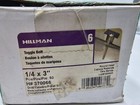  qty50  Hillman Round Headed Toggle Bolt  1 4 X 3-inch 370066