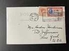 1938 Bahamas Rppc Postcard Cover Nassau To Port Jefferson Ny Usa Palm Tree
