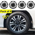 15  Set Of 4 Wheel Covers Snap On Hubcaps Full Hub Caps Fit R15 Tire   Steel Rim