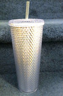 Starbucks 2019 Winter Holiday Platinum Bling Studded Cold Cup Venti 24oz Tumbler