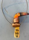 Vintage Wooden Carved Toucan Hanger