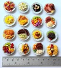 80 Dollhouse Miniature Plates Of Assorted Food   Doll Food Barbi Wholesale Lot