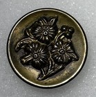Antique Victorian Pictorial Metal Button Flowers