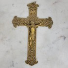 Vintage Ornate Filigree Brass Crucifix 8  Jesus Cross Wall Decor Religious Art
