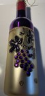 Wine Bottle Purple Glass Christmas Ornament Grapes Leaf 5 75 