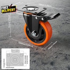 4 Inch Caster Wheels Casters Set Of 4 Heavy Duty Casters With Brake 2200 Lbs