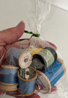 Lot Of 7 Vtg Sm   Lg Wood Coats   Clark  Sears Thread Spools  Sewing Asst Colors
