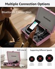 Pink Vinyl Record Player 3 Speeds Portable Suitcase Turntable