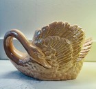 Rare Vintage 1970s Pink Pearly Ceramic Swan Tissue Box Cover Holder 3d Unique