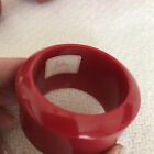 Vintage Audrey Cherry Red Acrylic Napkin Rings Set Of 8 Red Plastic Retro Decor