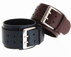 Men s Punk Rocker Biker Gothic Heavy Wide Leather Straps Wristband Cuff Bracelet