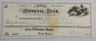 1870 Bank Check  The First National Bank  Cooperstown  Ny