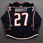 2021-22 Adam Boqvist Columbus Blue Jackets Game Used Worn Nhl Hockey Jersey