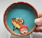 Vintage Dexterity Game Occupied Japan Two Sided Celluloid Head On Lady   Fishing