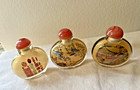 Vintage Chinese Inside Painted Glass Snuff Bottle Set  3  Reverse Paint Qingming