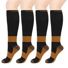  Copper Compression Socks Men Women 4 Pairs 15-20 Large-x-large Copper 4 Pairs 
