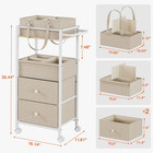 Baby Diaper Caddy Organizer Cart With Drawers - 3in1 Rolling Storage Cart With W