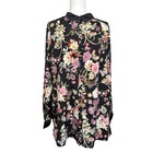 Hazel Womens Floral Long Sleeve Button Down Shirt Xl Black Botanical Boho Tunic