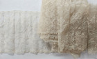 Vintage antique  Ecru  Heirloom  Cotton Leavers Lace  4 1 3 Yards