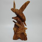 Large 18 5  Hand Carved Wooden Sea Turtle Statue Coastal Beach Decor Figurine