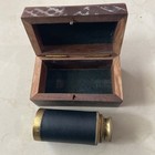 Small Vintage Maritime Nautical Telescope   Spyglass With Wooden Box