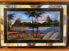 Vintage Butterfly Wing Rio De Janeiro Painted Ornate Tray 