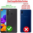 For Samsung Galaxy A21 Case Heavy Duty Phone Cover   Tempered Glass Screen Glass