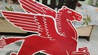 Mobil Pegasus Porcelain Enamel Heavy Metal Sign 34 Inches