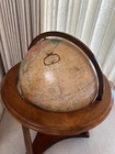 Vtg Replogle Heirloom 16  Lighted Floor Globe Neoclassical Wood Stand Wheels