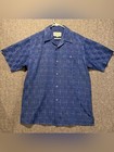 Il Canto Italian Designer Vtg Dress Shirt Mens M Blue Silky Retro Casino Y2k