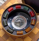 Vtg Ap Games Metal Roulette Wheel W  Catalin Poker Chips Carrying Case Antiques 