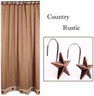 Chictie Star Shower Curtain Hooks Rings  Set Of 12 Retro Bronze Decorative Showe