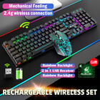 Wireless Gaming Keyboard And Mouse Combo Mechanical Feel Backlit For Computer