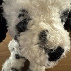 Fao Schwarz Plush Dalmatian Puppy 10  Black White Dog Fuzzy Shaggy Spots Sitting