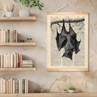 Vintage Bat Wall Art  Gothic Natural History Illustration Poster  Retro Dicti   