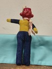 Vintage Celluloid Bellhop Monkey Doll 8  Tall Carnival Prize Corduory Body Vguc