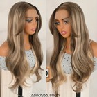 Ombre Brown Blonde Lace Front Wigs Pre Plucked Natural Hairline Heat Resistant