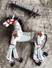 1960s Vintage Burmese Painted Carved Wood  Wooden Horse Marionette Puppet